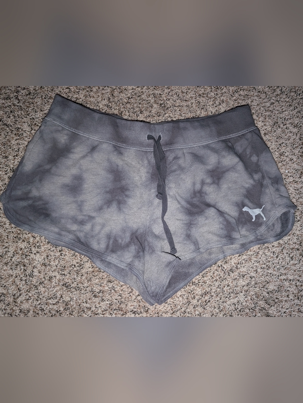 PINK large Tie-Dye Gray Lounge Shorts